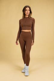 Cropped Zip Jacket Cocoa Clay
