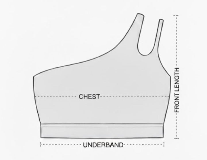 Diagrama de medidas de Asymmetric Sports Bra