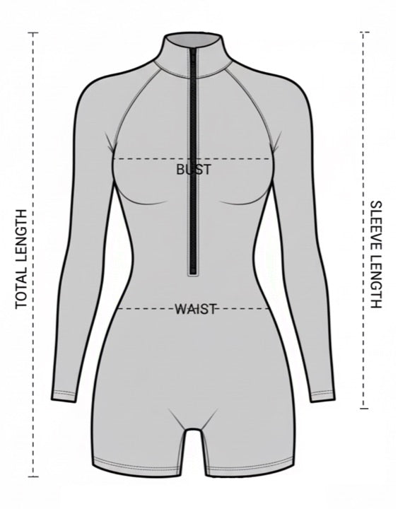 Diagrama de medidas de Long-Sleeve Bodysuit