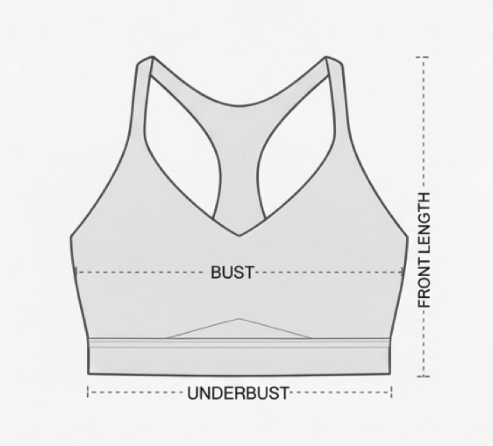 Diagrama de medidas de V-Neck Sports Bra